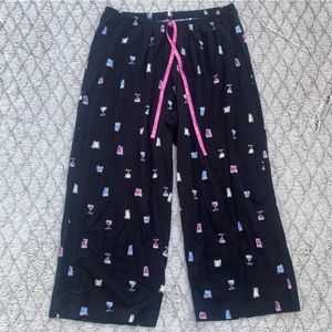 HUE Martini Cocktail Women's Sleep Pants Sz S Elastic Waist Soft